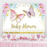 Schmetterling Aquarell Blumen Mädchen babydusche Hintergrund